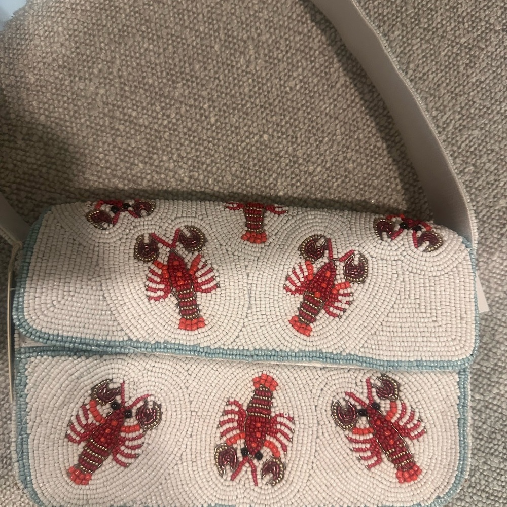 SOL and MER Lobster Beaded Shoulder Purse NWT